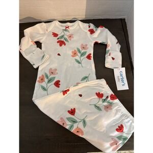 Carter's  Baby Girl one piece Floral Ladybug Sleepsack- Size 3 months NWT